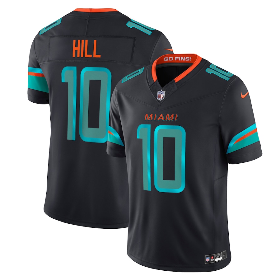 Men Miami Dolphins #10 Hill Nike 2025 Blue Limited Nike NFL Jersey 002